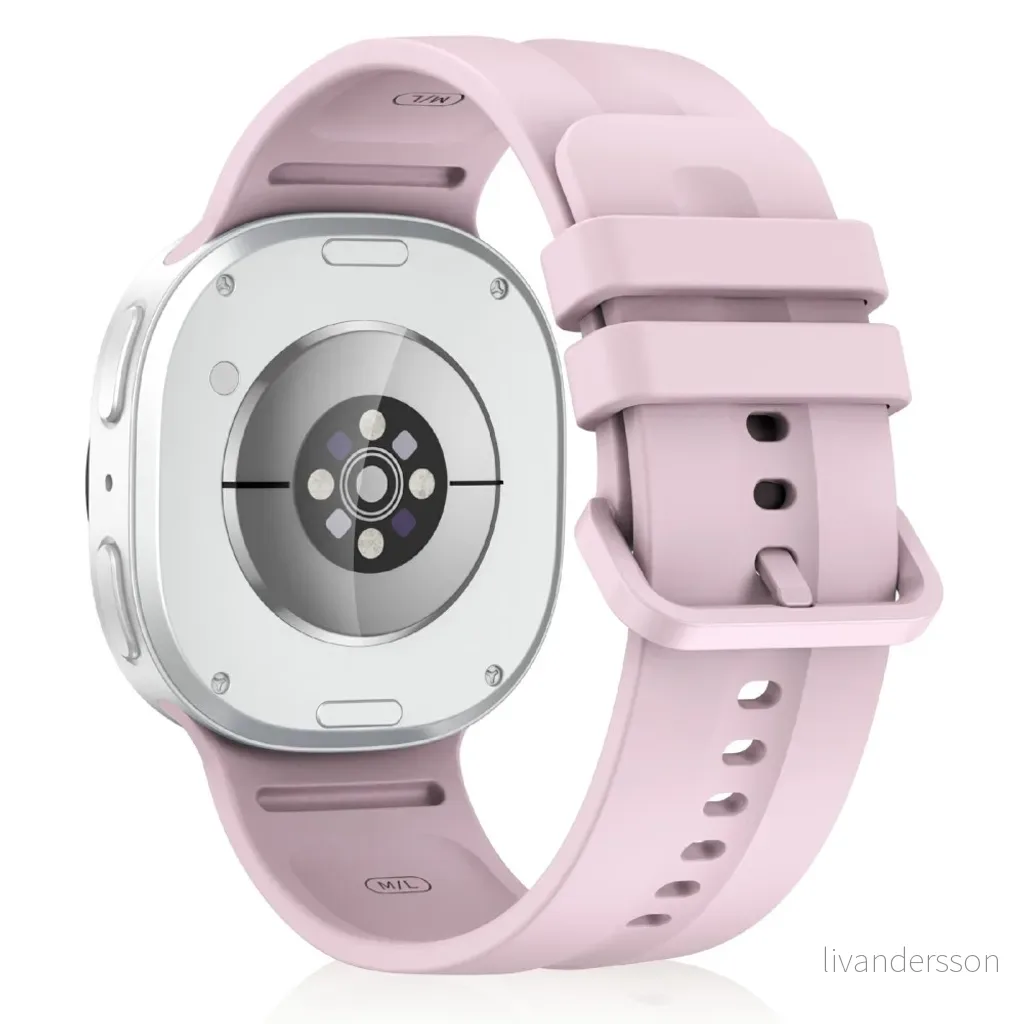 Samsung Galaxy Watch9/8/8 Classic Ensfarget silikon klokkerem S – Rosa v:4885404