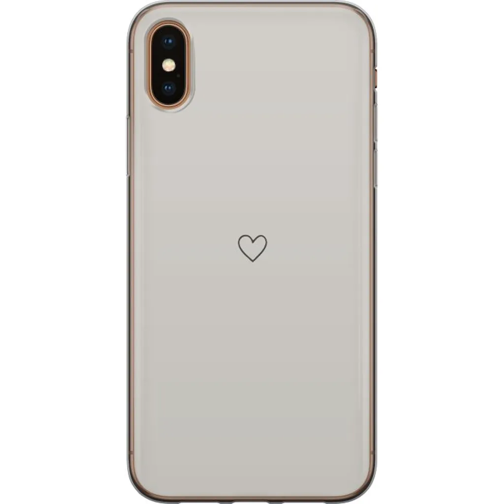 Apple iPhone XS Max Gjennomsiktig Telefondeksel Grått hjärta v:6324033