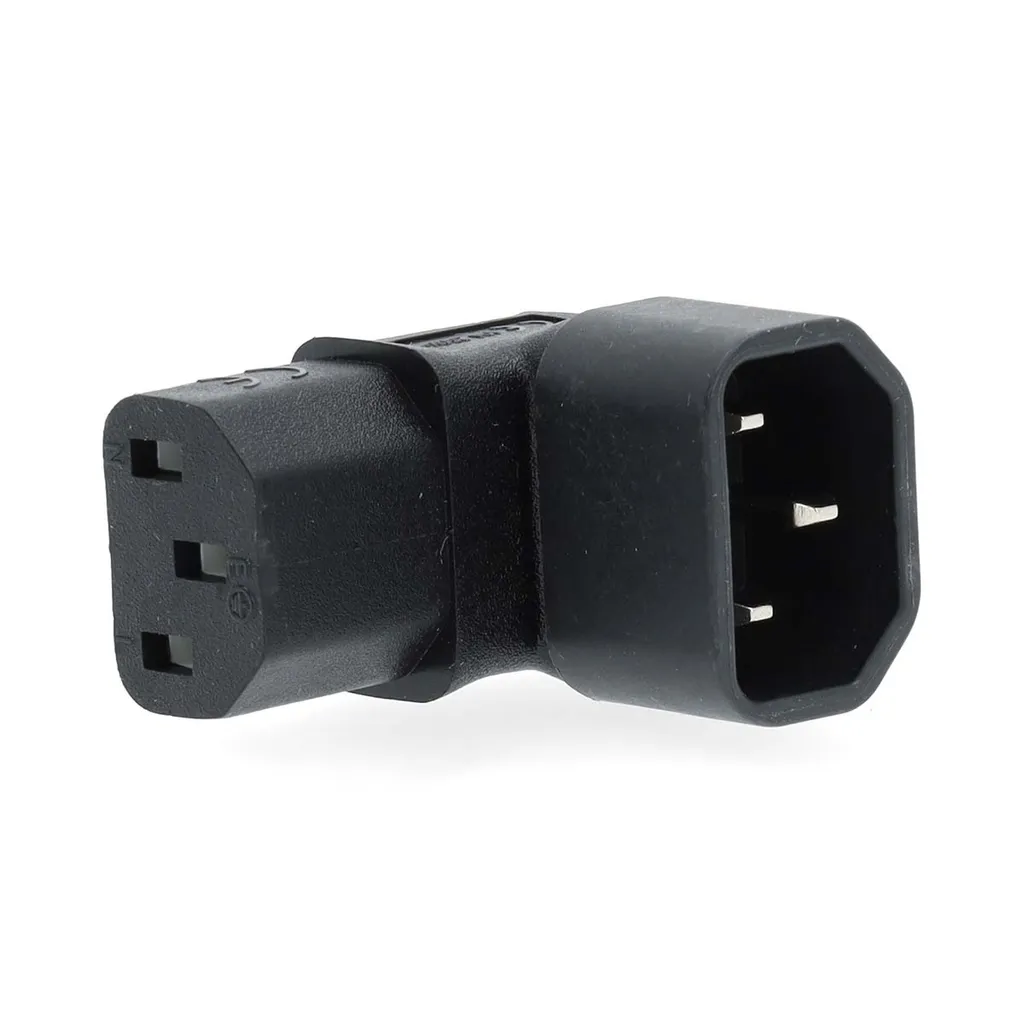 Nedis forlengelsesplugg IEC-320-C13 til IEC-320-C14, vinklet 90° v:8491354