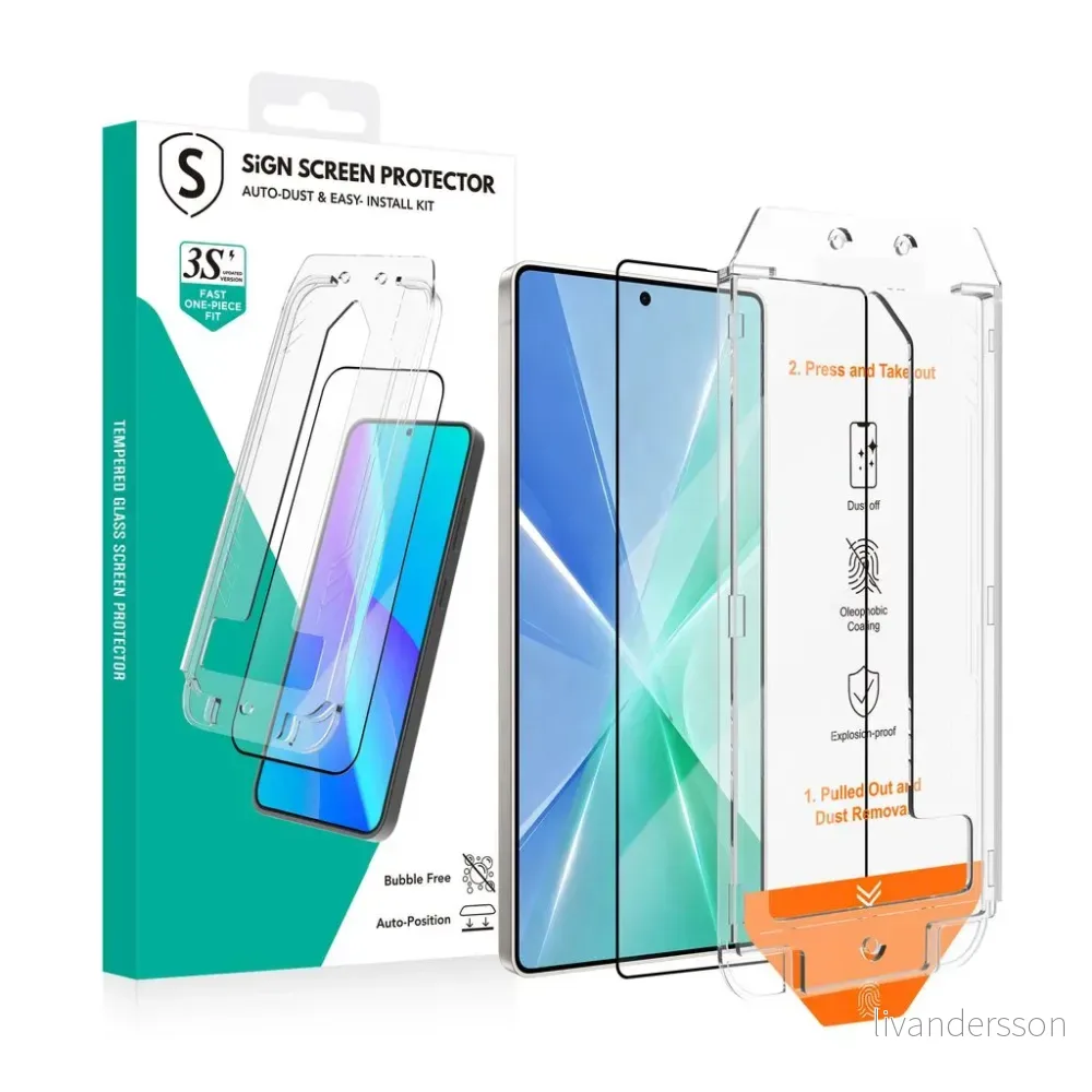 SiGN Skjermbeskytter SamsungGalaxy S26 Ultra – EZ Apply med støvfri applikator, 2-paking v:5444228