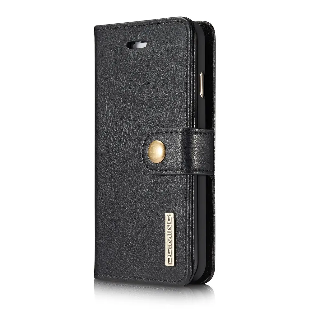 DG.MING iPhone 7/8/SE 2020/SE 2022 lommeboketui i kunstskinn – svart v:3363342