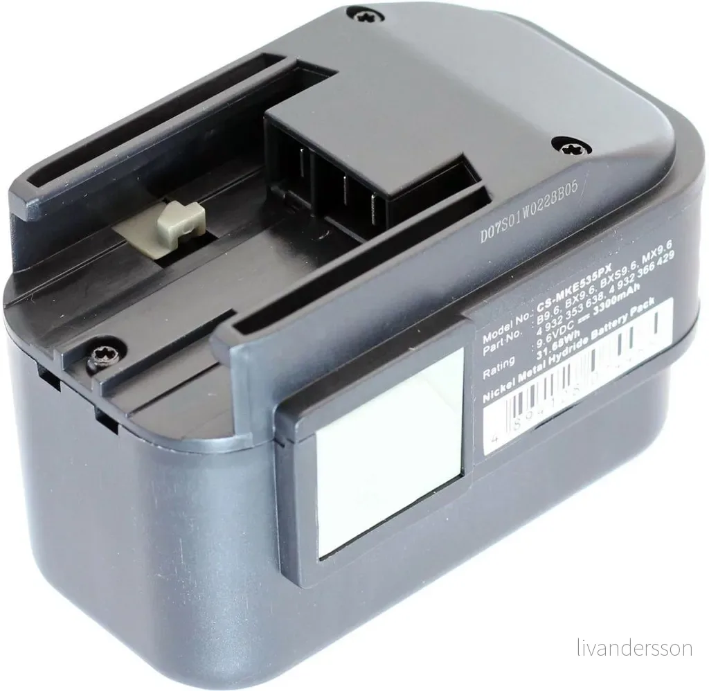 Batteri til Milwaukee Best 9.6X, 9.6V, 3000 mAh v:8956424