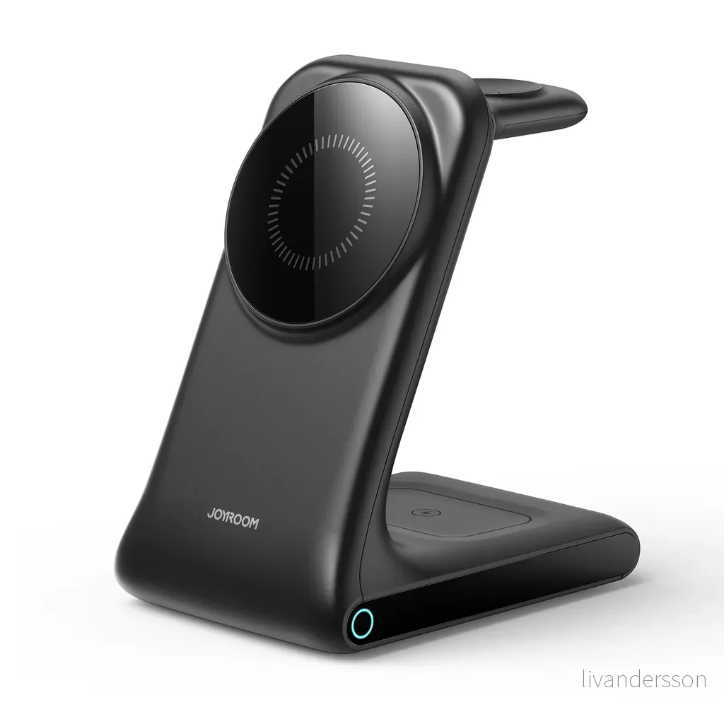 Joyroom 3-i-1 trådløs ladestasjon 15W – Sort v:3111036 Joyroom 3-i-1 trådløs ladestasjon 15W – Sort v:3111036