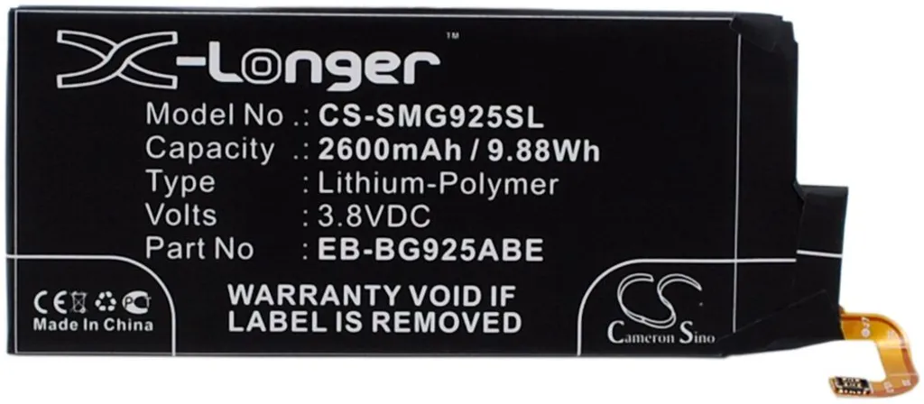 Batteri til Samsung SM-G925W8, 3.8V, 2600 mAh v:4215113