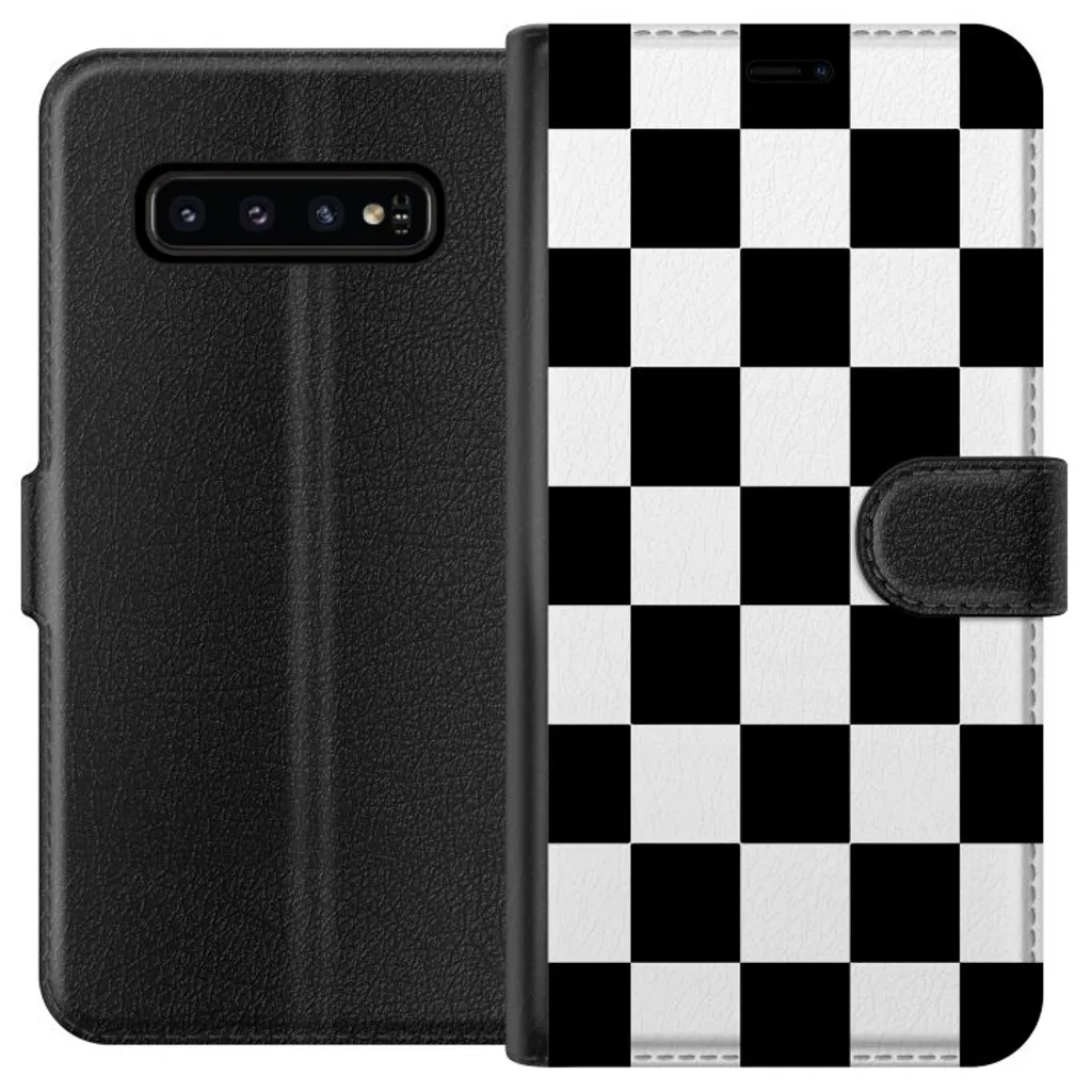 Samsung Galaxy S10 Sort Lommebokdeksel Svart och Vitt v:4393733