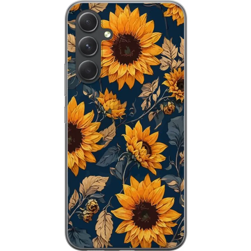 Samsung Galaxy A55 Gjennomsiktig Telefondeksel Solrosor v:3324400