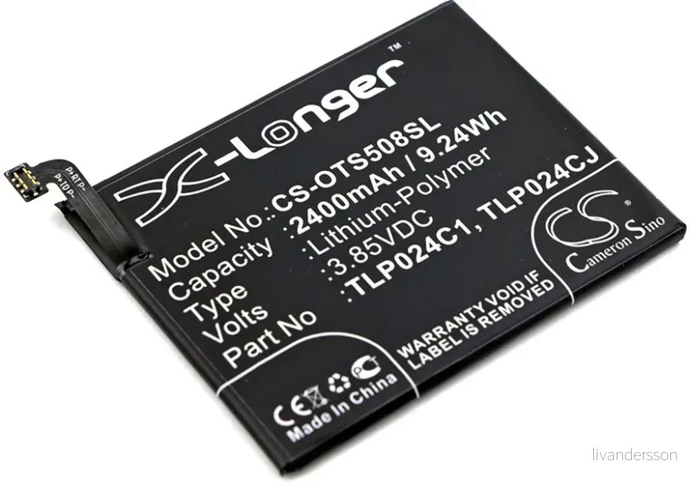 Batteri til Alcatel 5046D, 3.85V, 2400 mAh v:1916258
