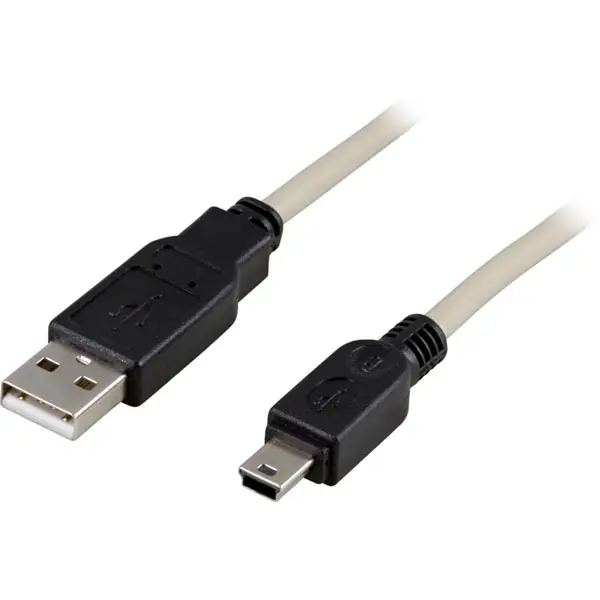 DELTACO USB 2.0-kabel Type A hann – Type Mini B hann 0,5m v:6848621