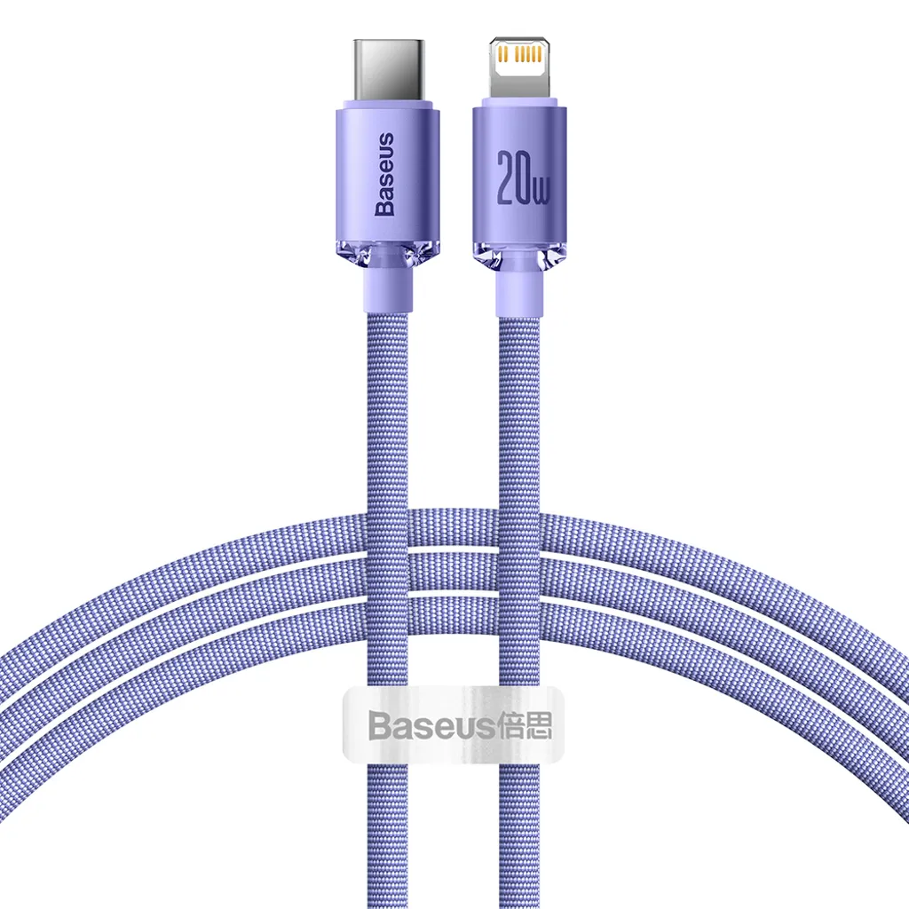Baseus USB-C til Lightning kabel 20W PD, 1.2m – Lilla v:4105446