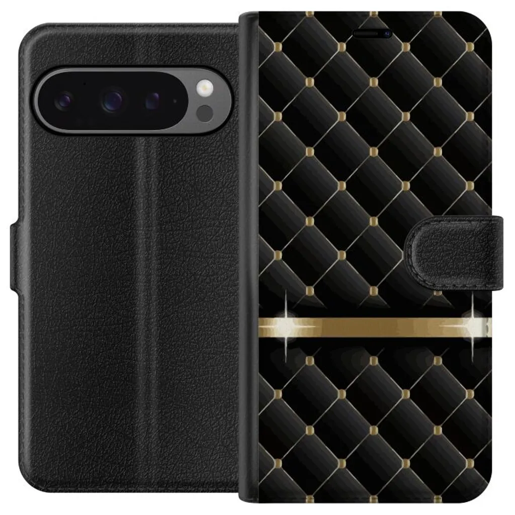 Google Pixel 9 Pro XL Sort Lommebokdeksel Lyxigt v:8099801