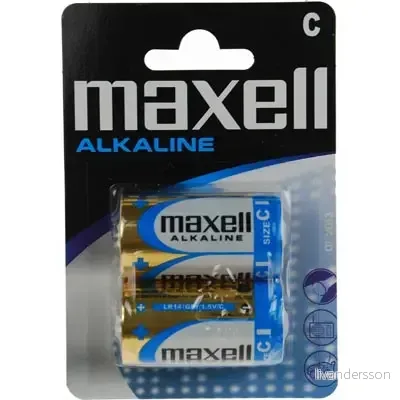 Maxell batterier, C (LR14), Alkaline, 1,5V, 2-pakke v:3644476 Maxell batterier, C (LR14), Alkaline, 1,5V, 2-pakke v:3644476