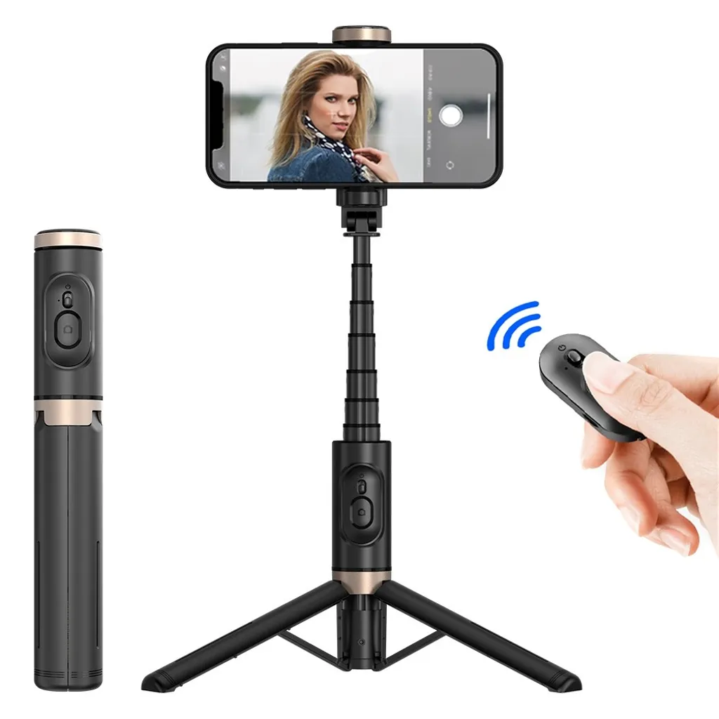 Stativ med Bluetooth fjernkontroll, 72cm – Sort v:9655827