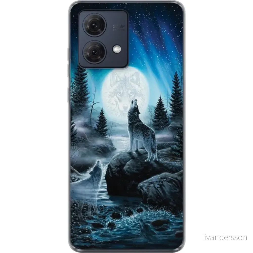 Motorola Moto G84 Gjennomsiktig Telefondeksel Varjar på natten v:1310600