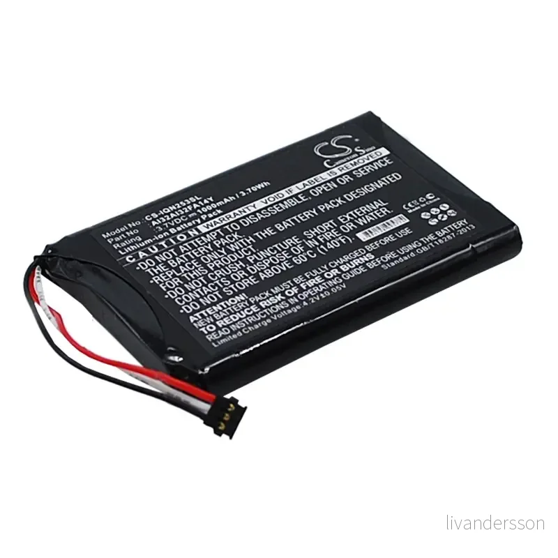 Batteri til AI32AI32FA14Y for Garmin, 3.7V, 1000 mAh v:2577059