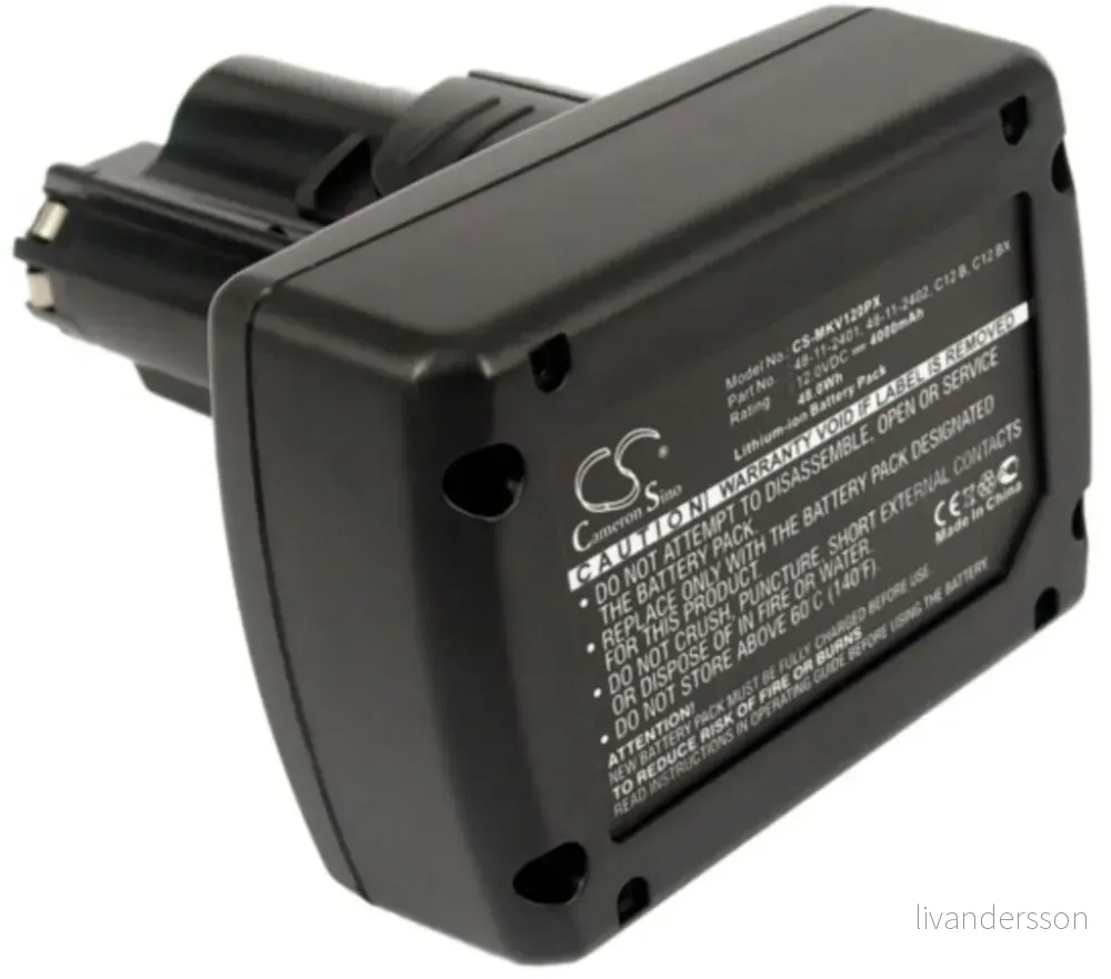 Batteri til C12 B for Milwaukee, 12.0V, 4000 mAh v:1564507