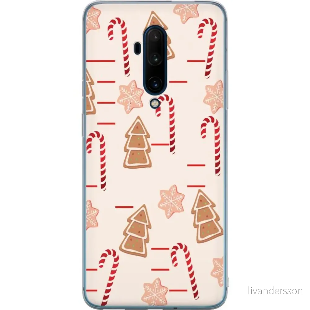 OnePlus 7T Pro Gjennomsiktig Telefondeksel Julens Godisglädje v:3181089