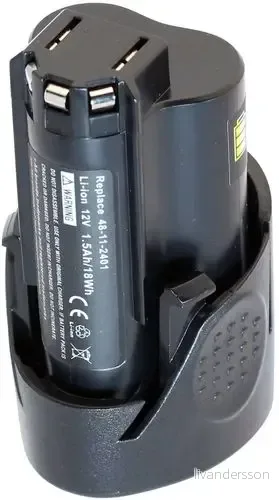 Batteri til Milwaukee 2429-21XC, 12V, 1500 mAh v:4924490