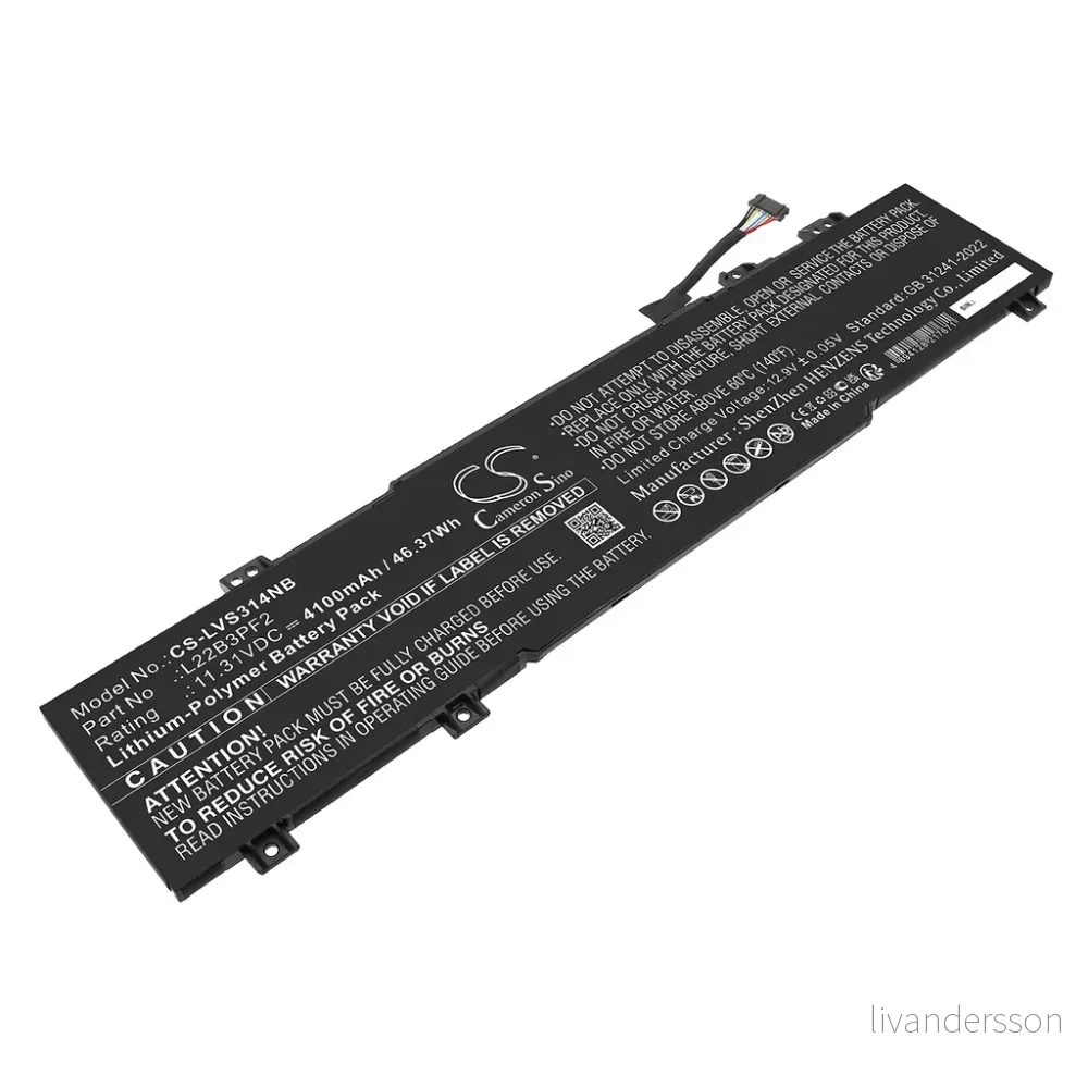 Batteri til IdeaPad Slim 3 15ABR8 82XM0045BM, 11.31V, 4100mAh v:6778075