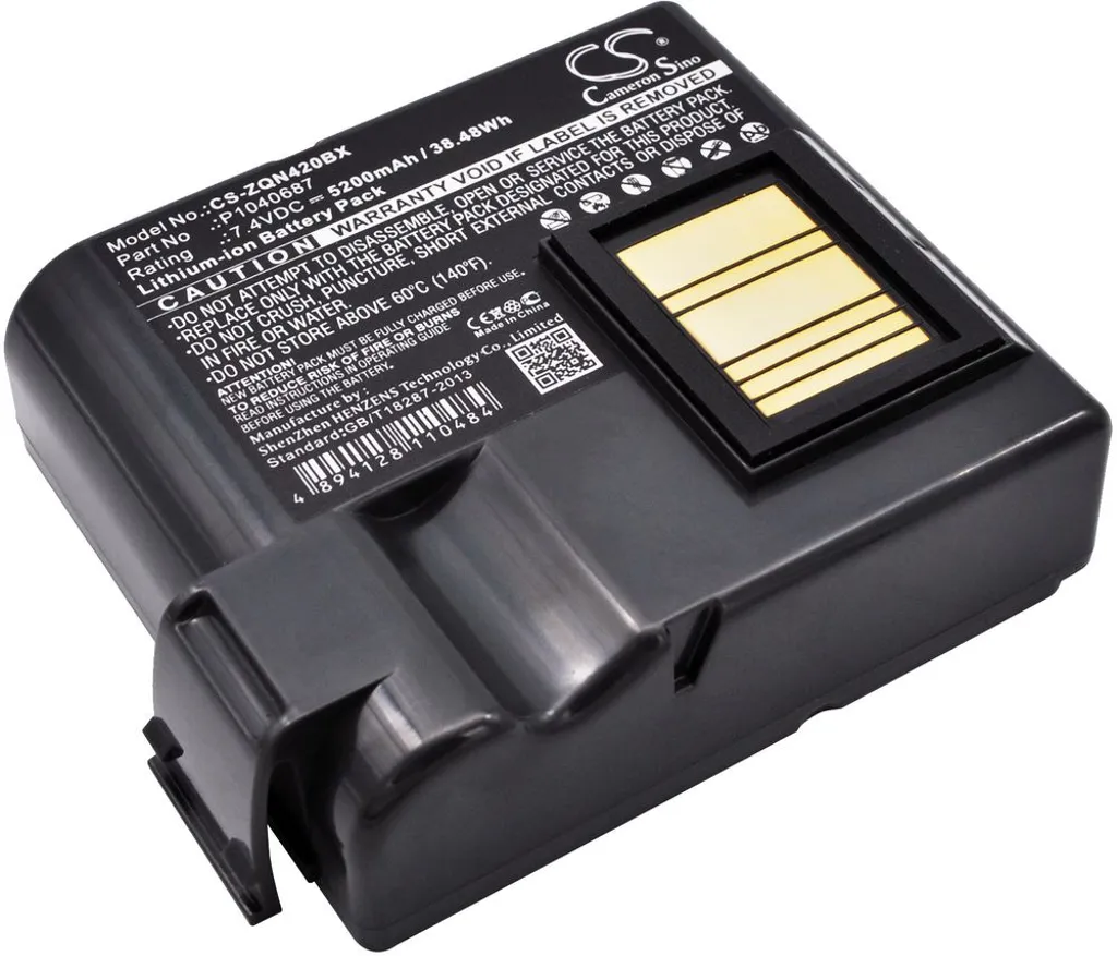 Batteri til P1040687 for Zebra, 7,4V, 5200mAh v:8036576