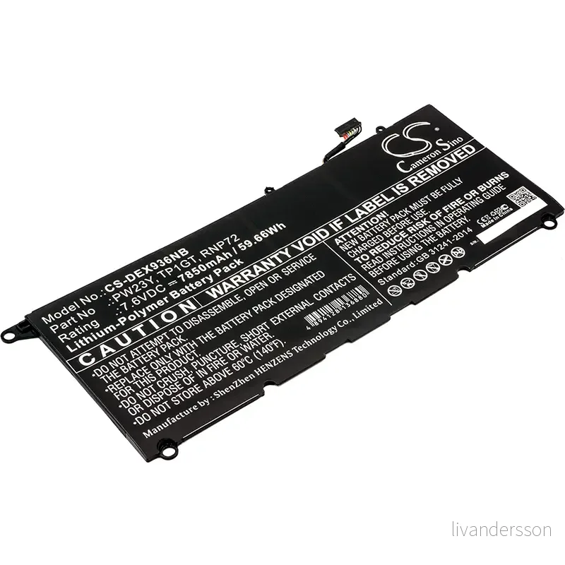 Batteri til Dell XPS 13-9360-D2705S, 7,6V, 7850mAh v:2074446