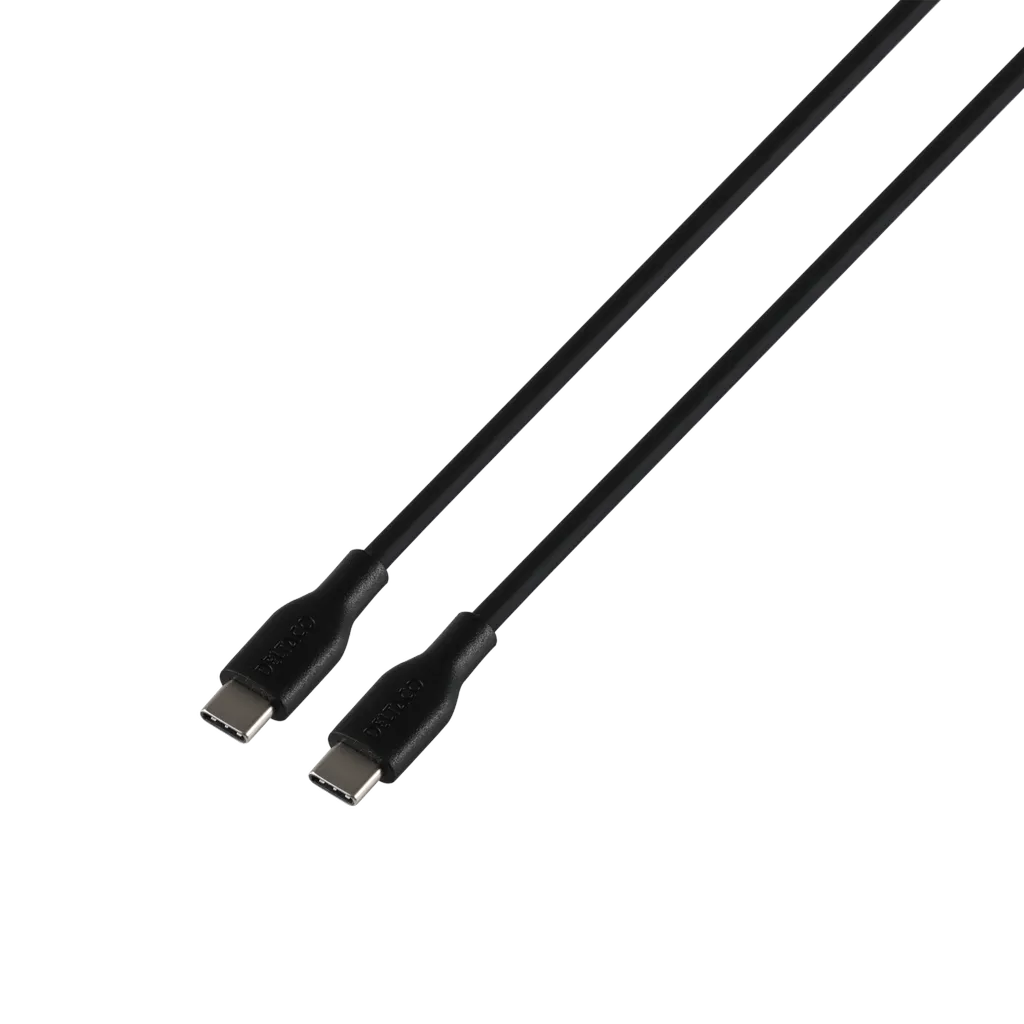 Deltaco USB-C til USB-C ladekabel 60W, 1,5m – Svart v:7438863