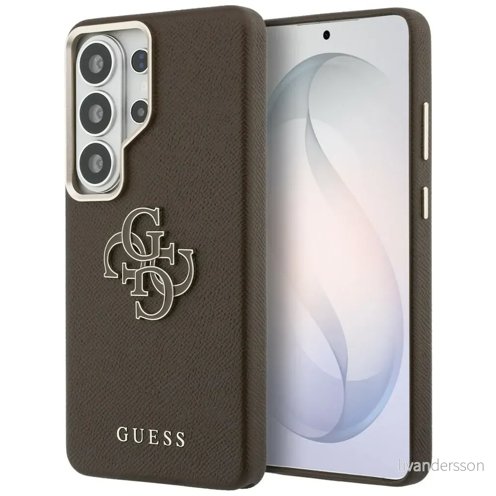 Guess Grained Big 4G Metal Logo Deksel til Samsung Galaxy S26 Ultra – Brun v:8351391