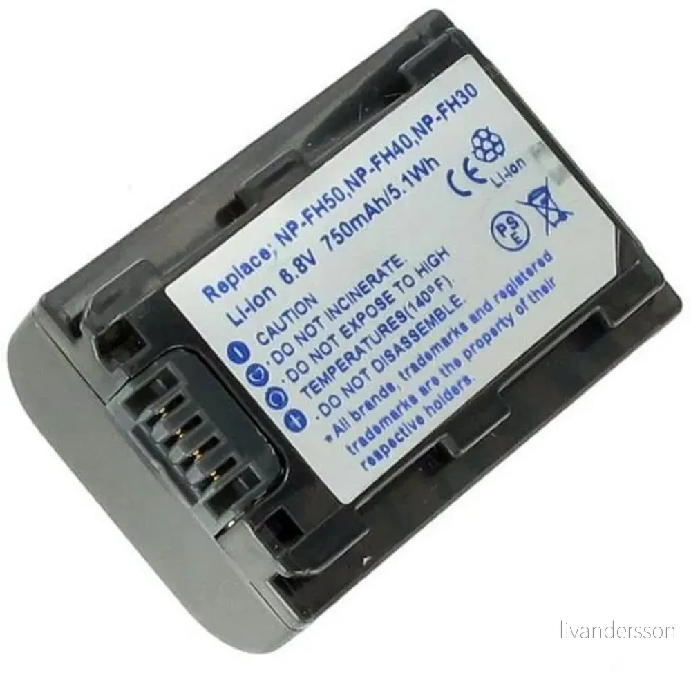 Batteri til Sony DCR-SR67, 6.8V, 750 mAh v:2806464