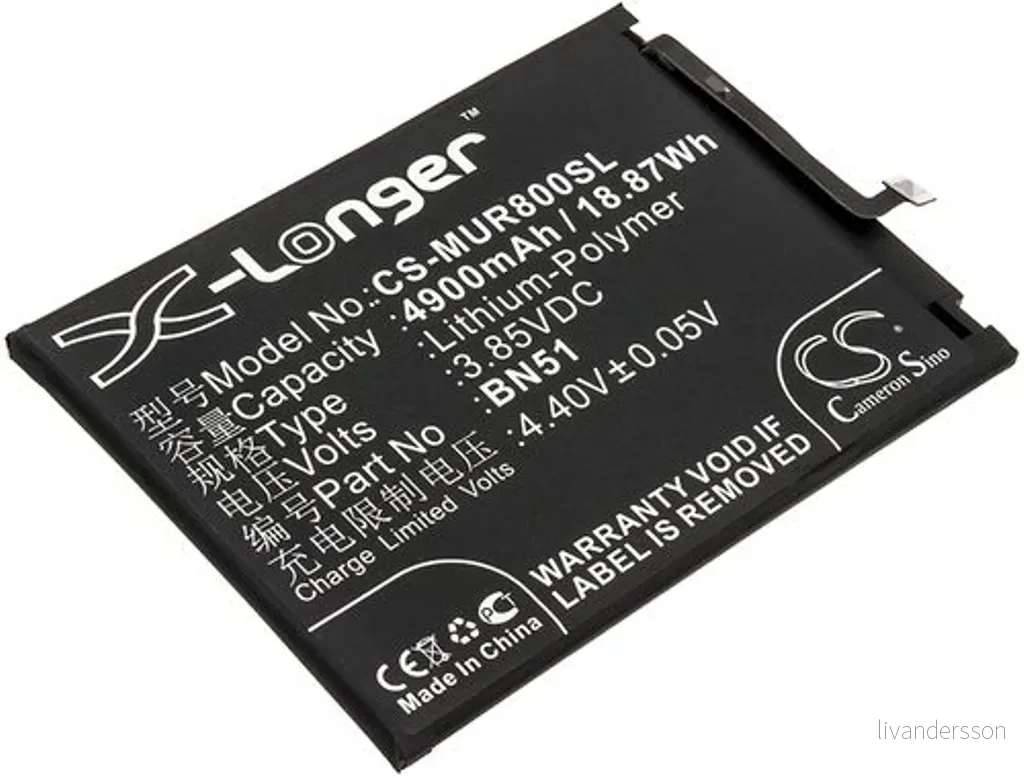 Batteri til Redmi MZB8458IN, 3.85V, 4900 mAh v:3968223