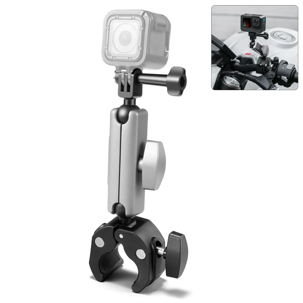 PULUZ Motorsykkelarmfeste med adapter og lang skrue – svart v:3732124